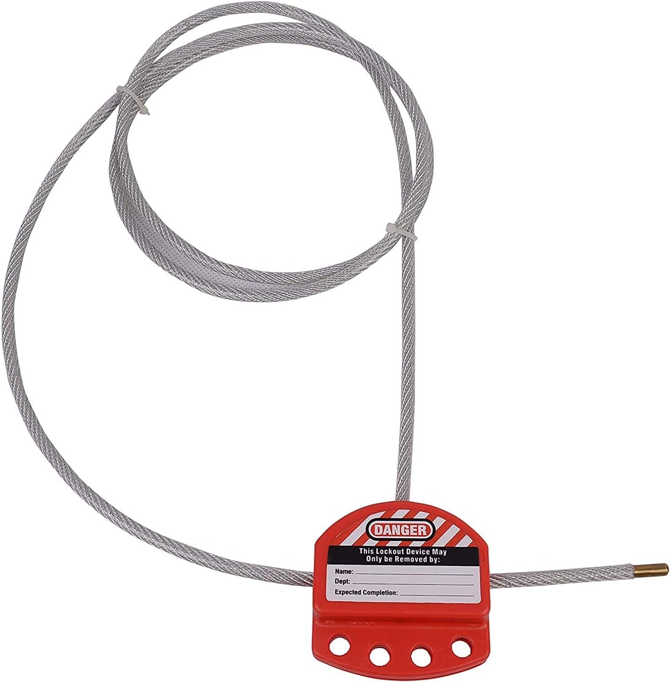 POFET Red Lockout Tagout Cable Lock. Adjustable Steel Vinyl Coated Cable Lockout for Lock Out Tag Out Applications. Works with Safety Loto Locks - Image 3