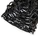 22inch Water Wave Curly Clip in Human Hair Extensions Natural Black 7Pcs 120g Wavy Remy Clip in Hair Extension for Black Women Natural Curly Hair Clip ins