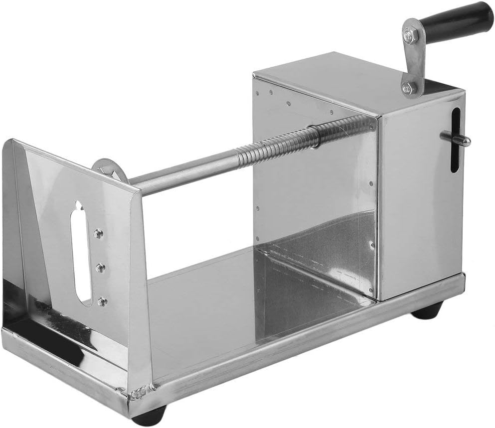 Zinniaya Manual Stainless Steel Twisted Potato Slicer French Fry Vegetable Cutter Spiral for Home Use or at a Restaurant