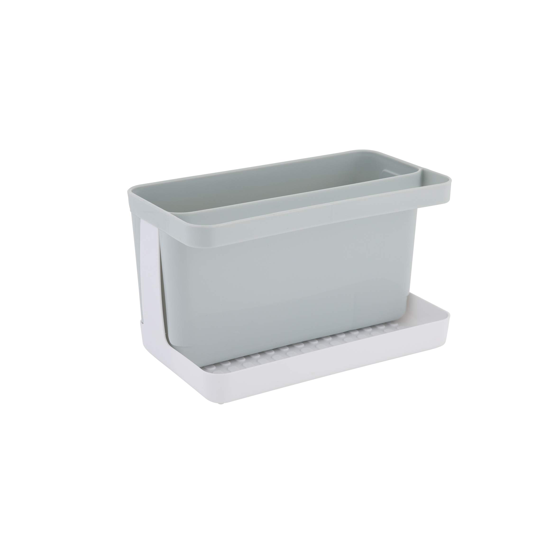 axentia 130669 Caddy Sink Organiser for Kitchen, Plastic, Grey/White, Approx. 20 x 12 x 11 cm