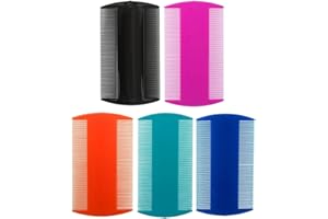KIIDAS 5 Pcs Lice Comb Set - Dual-Purpose Design for Kids, Adults, and Pets - Fine Tooth and Pet-Friendly Flea Combs - Assort