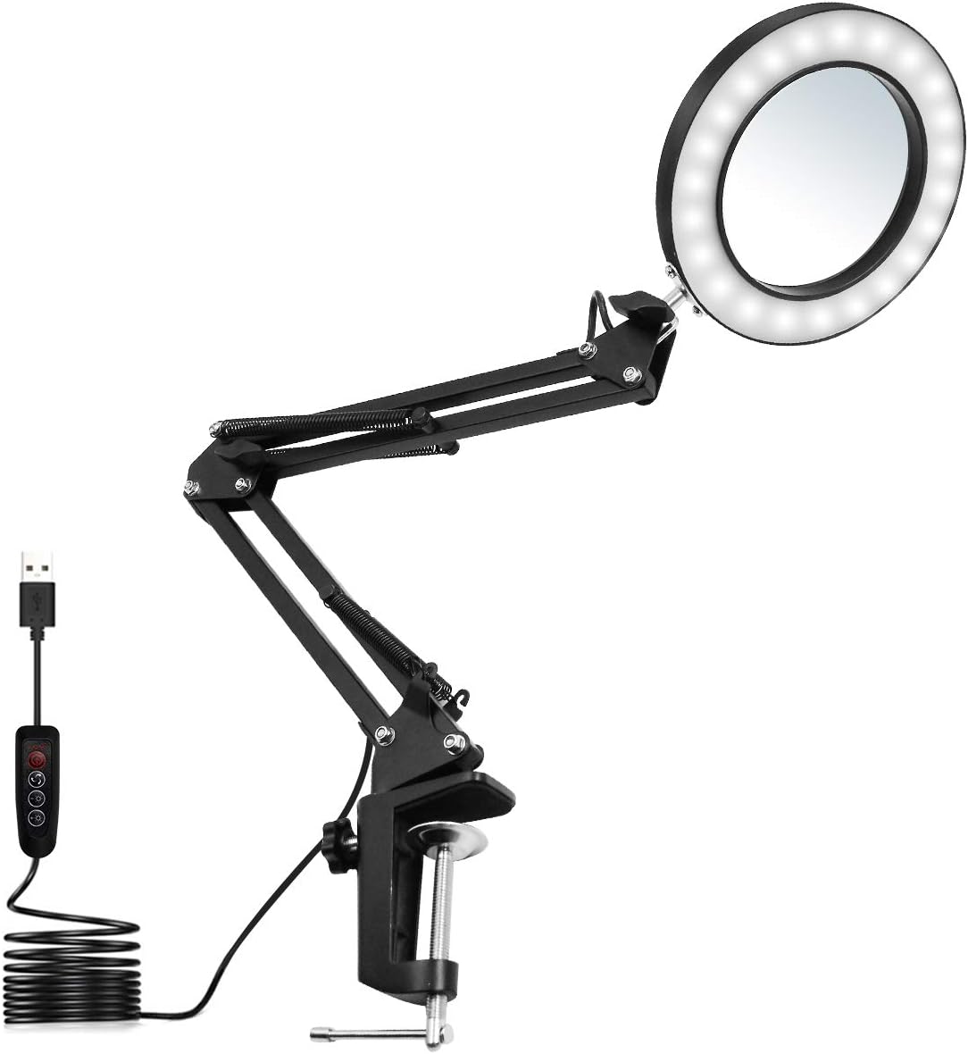 TopSpring LED Magnifying Lamp Metal Swing Arm Magnifier Lamp