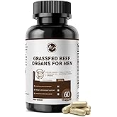 M inch Beef Organs Supplement, Beef Liver Capsules, with Kidney, Pancreas, Tribulus Terrestris, CoQ10, Zinc & Magnesium, for Men's Vitali*ty, Energ*y, Immune Support, Gluten-Free, Non-GMO, 120 Count