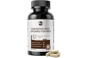 M inch Beef Organs Supplement, Beef Liver Capsules, with Kidney, Pancreas, Tribulus Terrestris, CoQ10, Zinc & Magnesium, for Men's Vitali*ty, Energ*y, Immune Support, Gluten-Free, Non-GMO, 120 Count