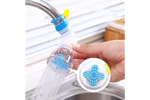4EVERY 360°Rotating Faucet Nozzle Water Filter 3PCS Filter Sprayer Faucet Water Saving Device Pressurized Shower Faucet Accessories Household Kitchen Faucet Filter Silicone Extender Clean