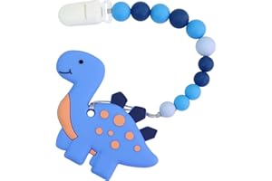 Silicone Dinosaur with Anti-loss Strap│Dinosaur en Silicone avec Sangle Anti-perte (blue)