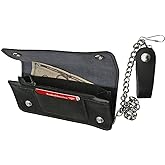SZCO Supplies Large Bi-Fold Biker Wallet, 8x3.75-Inch , Black