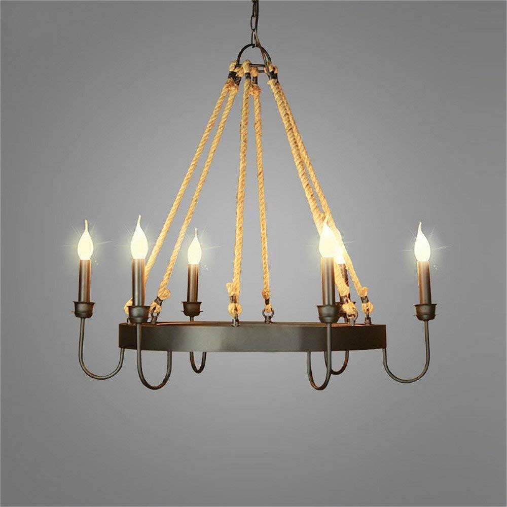 Niuyao Industrie Retro Kronleuchter Metall Hange Pendelleuchten Innenbeleuchtung Loft Stil 6 Licht Schwarz Amazon De Beleuchtung