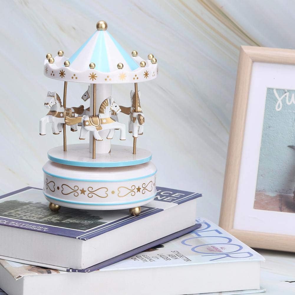 Napravi Rs Accessoires De Decoration Decoration De La Maison Carrousel Music Box 4 Horse Merchandise Classic Carousel Musical Box Synthetic Resin Durable For Decoration Or Gift Rose Yanmis Boite A Musique