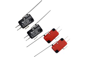 RuiLing 4-Pack SPDT Micro Limit Switch for Arduino,Mini Limit Switches with Straight Long Hinge Lever V-153-1C25