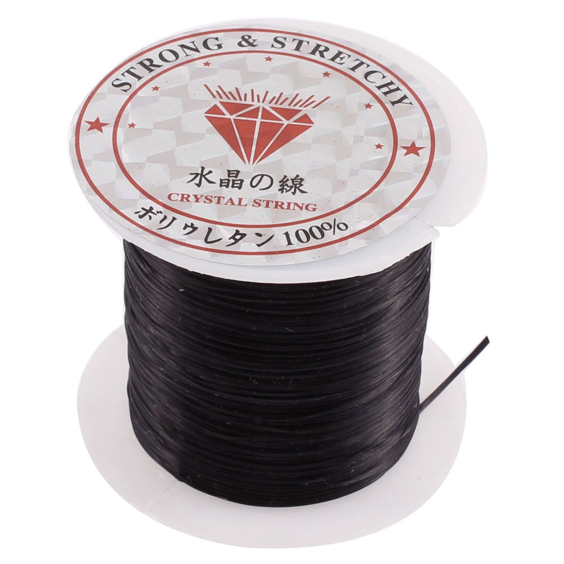 Sourcingmap 1 mm Elastic String for Bracelets, 33Ft Stretchy Crystal Beaded String Cord Roll 10M Long, Black Beading Thread Wire for Jewerlry Making, Necklaces Braided Bracelets and Crafts