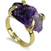 Raw Obsidian Ring, Handmade Natural Black Stone Rings Obsidian Jewelry, Gold Plated Irregular Black Onyx Rings for Women