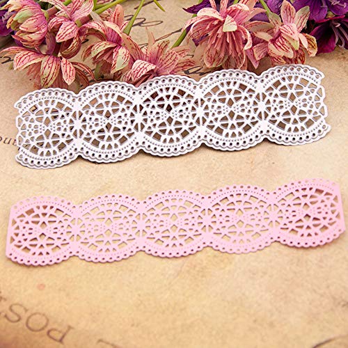 Multibey 4 Packs Embossing Scrapbooking Cutting Dies Stencil Stamp DIY Crafts Template 3D Effect Card Paper Making Supplies Set(Lace Shaped) - Thumbnail 2