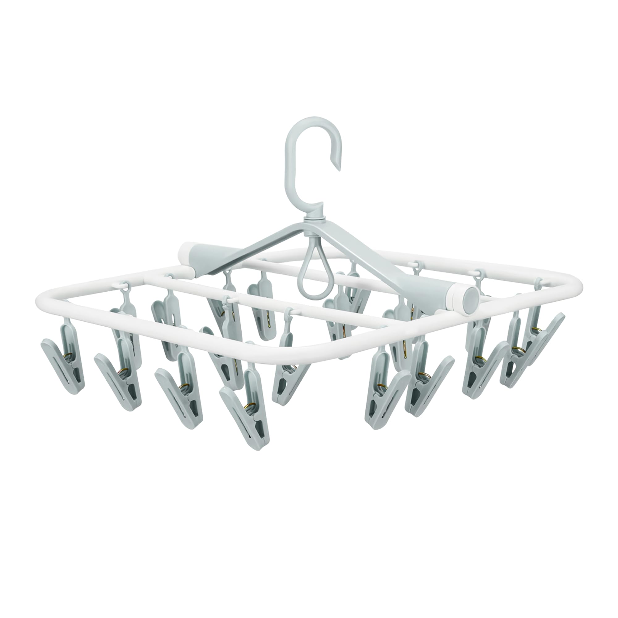 Photo 1 of Foyer Nuage Plastic PP Drying Hanger, Anti-Rusty Drying Rack for Clothes, Socks, Lingeries, Delicates, Drying Hanger with 20 Clips for Baby Clothes, Towels