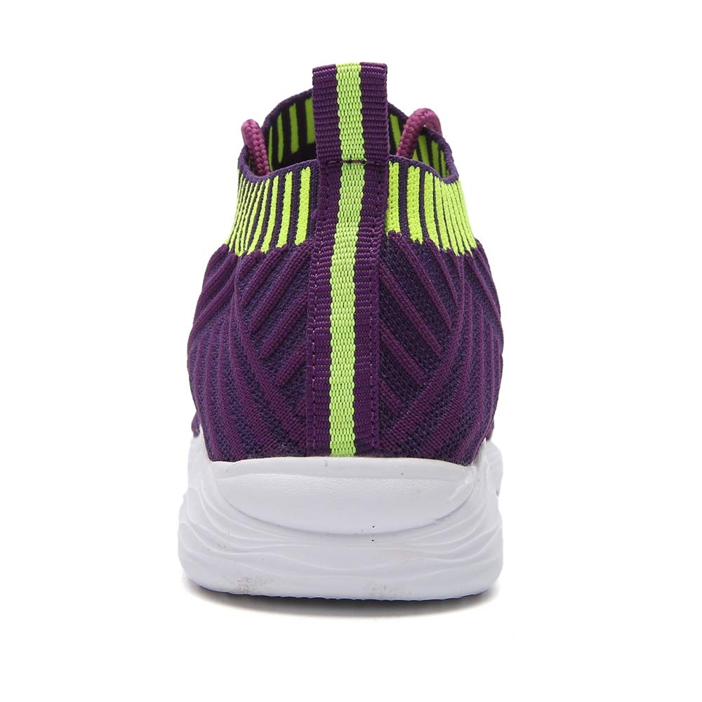 MARITONY Womens Slip on Sneakers, Lightweight Outdoor Casual Mesh Walking Running Shoes, Purple 36