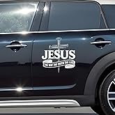 Premium Jesus The Way The Truth The Life Car Decal – Christian Cross Sticker, Faith Vinyl Decal for Car, Truck, Laptop, Christian Gift (Size 9x9 inches)