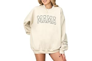 Edit Gift Custom Embroidered Sweatshirt Personalized Text On Sleeve Mothers Day Christmas Birthday Gifts Sweatshirt for Women