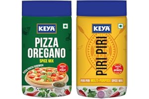 Keya Sprinklers Combo Italian Pizza Oregano 80g Piri Piri 100g Seasonings For Pizza Pasta Premium All Natural Healthy Italian Spice Blend for Pizza, Pasta Sprinkler, Pack of 2