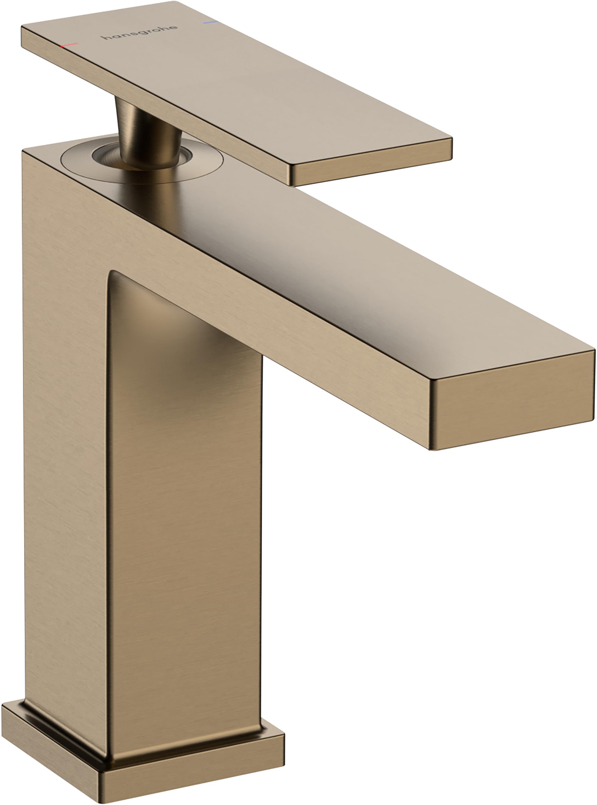hansgrohe Tecturis E - bathroom tap without waste, bathroom sink tap with spout height 110 mm, basin mixer tap water-saving (EcoSmart+), brushed bronze, 73011140