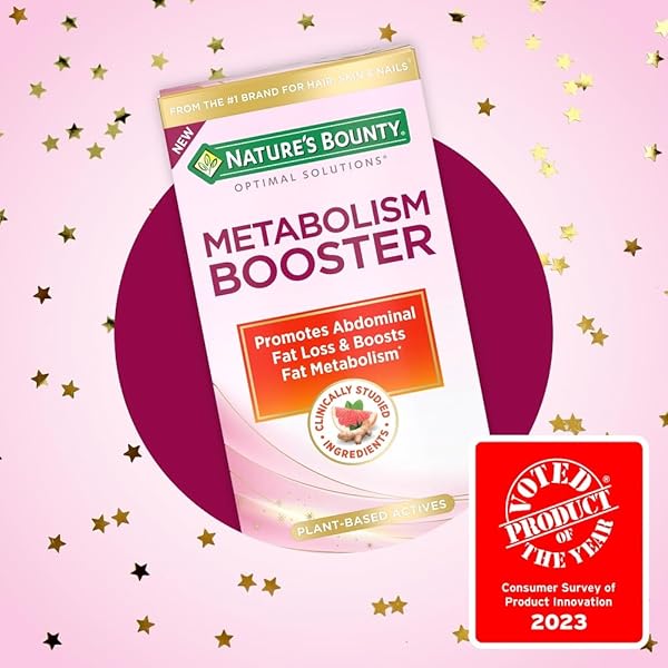NATURE’S BOUNTY OPTIMAL SOLUTIONS METABOLISM BOOSTER SUPPLEMENT, BOOSTS FAT METABOLISM, PROMOTES ABDOMINAL FAT LOSS, WITH CITRUS EXTRACTS AND BLACK GINGER, 60 CAPSULES