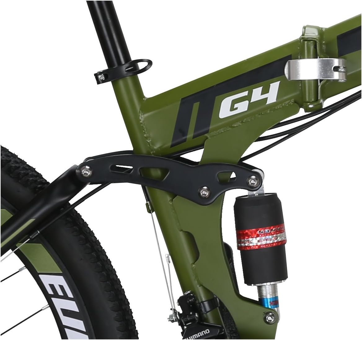 Eurobike Mountain Bike G4 Bicycle 26 Inches Wheels 21 Speed Dual Suspension Spoke Wheel Folding Bicycle Green