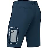 JWM Mens 9"/11" Stretch Golf Shorts - Lightweight Quick Dry UPF50 Dress Hybrid Casual Work Flat Front Shorts with Zip Pockets