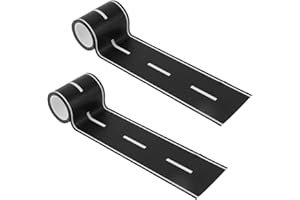 Goktvai 2 Rolls Toy Car Tapes, Toy Car Race Roadway Track Play Tape Stickers Stick to Flat Surface Adhesive for Kids Playroom