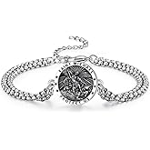 Wasee St Michael Bracelet for Men Adjustable Saint Michael Bracelet Religious Protection Jewelry Amulet Gift for Men Women with 7.5+2 Inch Stainless Steel Chain