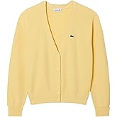 Lacoste Womens V-Neck Wool Blend Cardigan