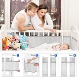 Vicloon Cot Bumper 2Pcs Breathable Mesh Crib Rail Cover Grey 340x30cm view 4