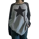 Pooyikoi Y2K Pullover T-Shirts Women Contrast Patchwork Grunge Harajuku Clothes Full Sleeve Preppy Long Sweats Tops