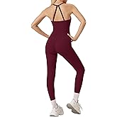 RXRXCOCO Cross Back Workout Sets for Women 2 Piece Padded Tank Tops Hidden Scrunch Leggings Gym Outfits with Pockets