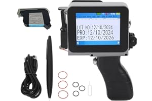 LiebeWH Portable Handheld Inkjet Printer 12.7mm Print Height Touch Screen Barcode Date Printing Machine with Detachable Handl