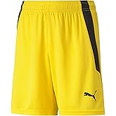 PUMA unisex child Teamliga Shorts, Cyber Yellow-puma Black, Small US