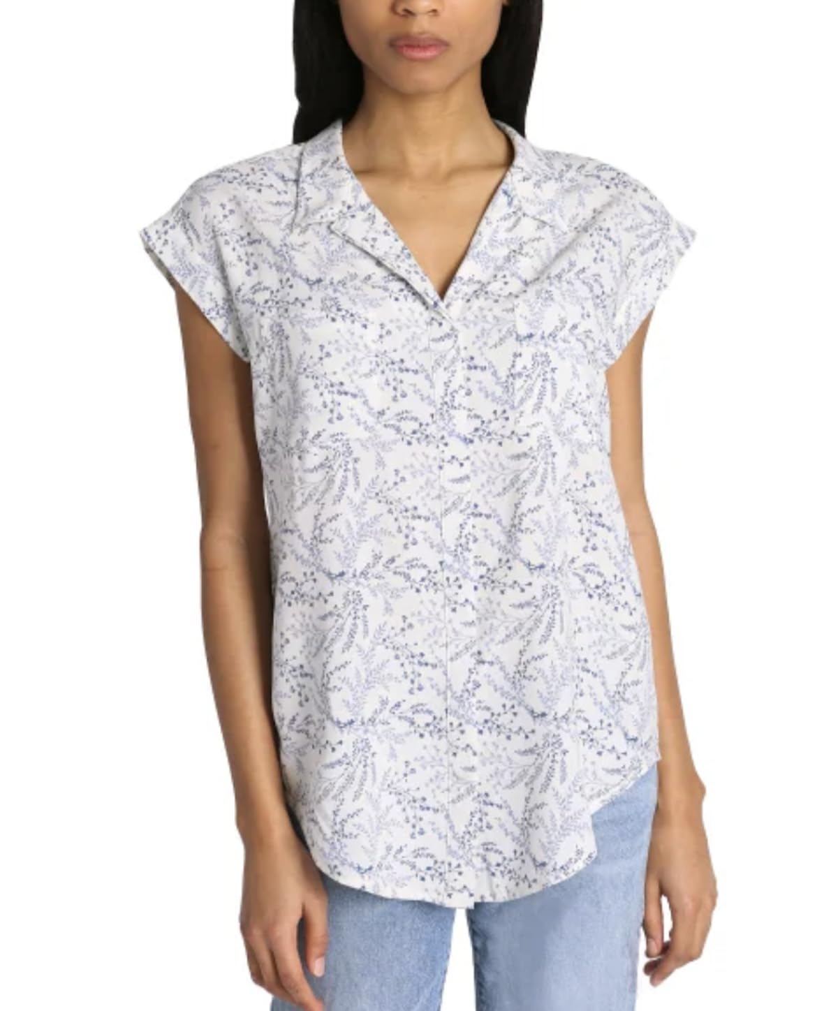 Photo 1 of Jachs Girlfriend New York Women's Button Front Blouse (US, Alpha, X-Large, Regular, Regular, White Floral)