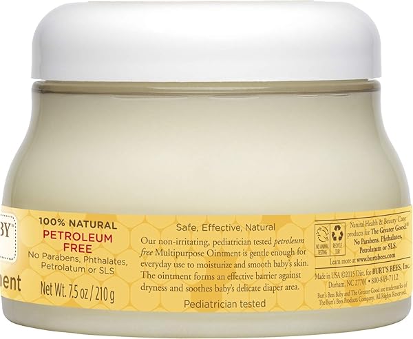 BURT’S BEES BABY 100% NATURAL MULTIPURPOSE OINTMENT, FACE & BODY BABY OINTMENT – 7.5 OUNCE TUB