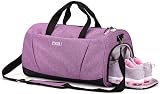 KASIBON Gym Bag with Shoes Compartment Purple Sports Duffle Bag