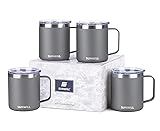 SUNWILL 14 oz Coffee Mug Set of 4, Insulated