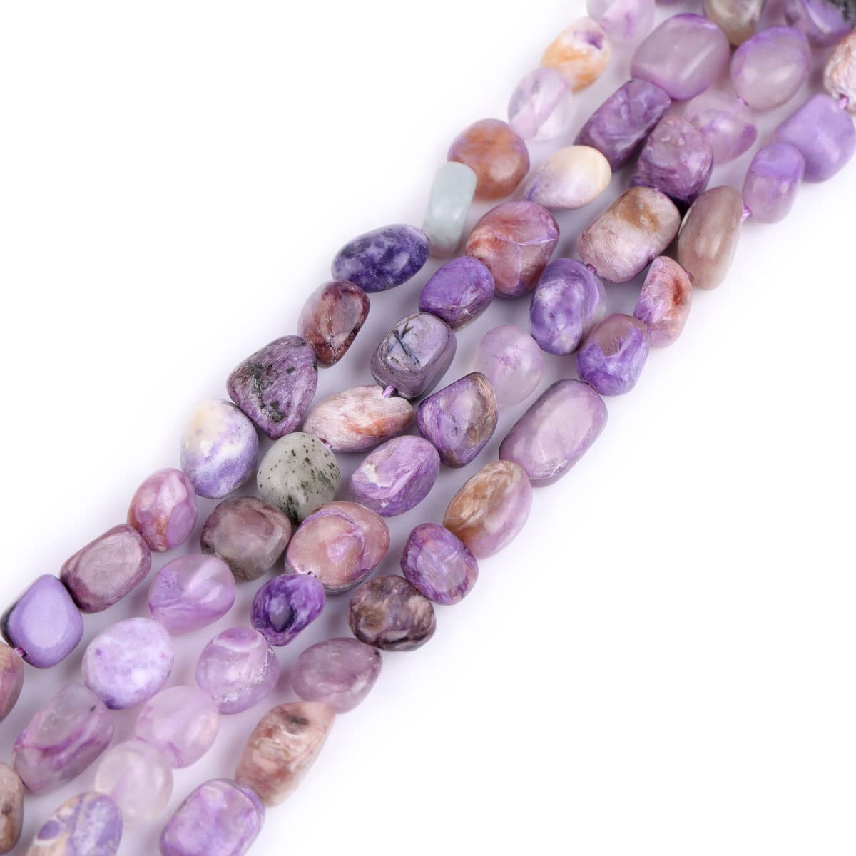Sweet & Happy Girl's Store 6X8mm Freeform Potato Shape Gemstone Purple Dargon Jasper Beads Strand 15 Inch Jewellery Making Beads