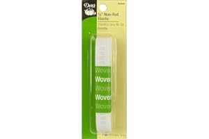 Dritz 9305W Ribbed Non-Roll Woven Elastic, White, 1/2-Inch by 1-Yard