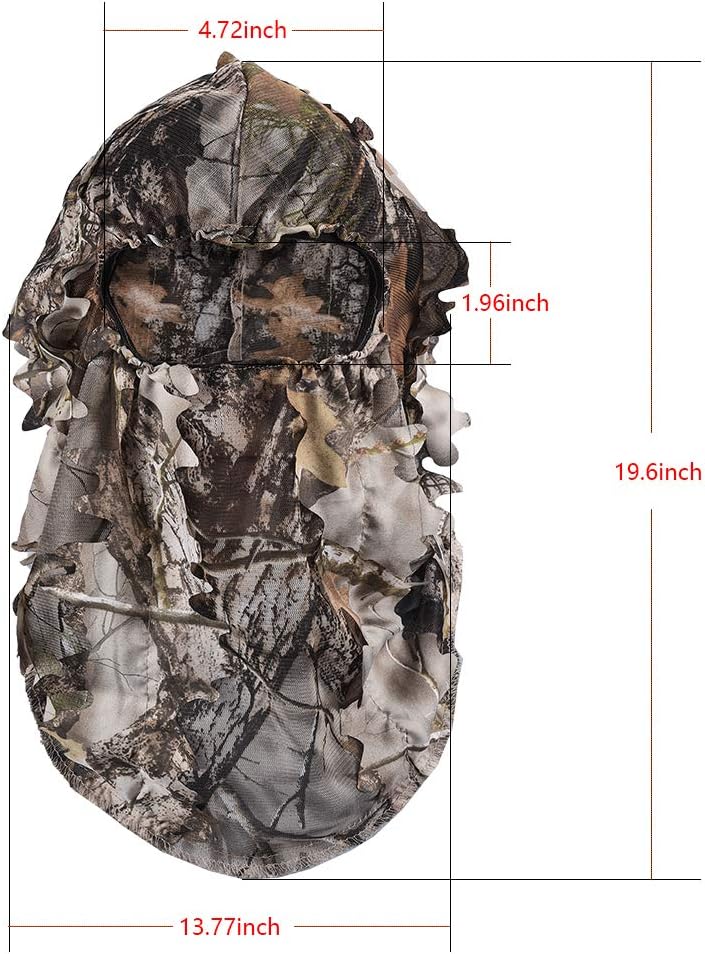 LOOGU Ghillie Face Mask 3D Leafy Ghillie Camouflage Full Cover Headwear Hunting Accessories : Sports & Outdoors