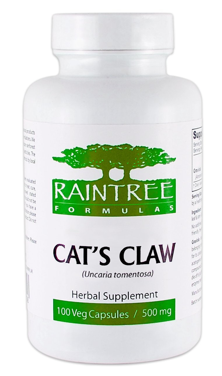 Raintree Cat's Claw (Uncaria tomentosa) 500mg 100 Vegetarian Capsules
