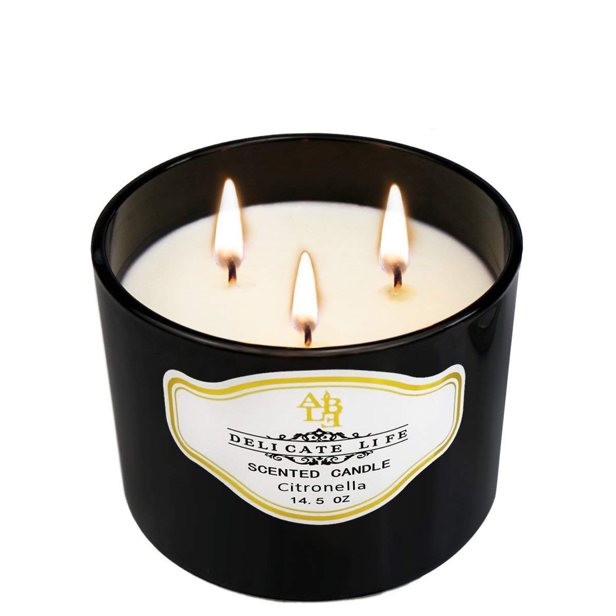 YCYH Citronella Candles Scented 3 Wick, Giant 1lb Natural Soy Wax