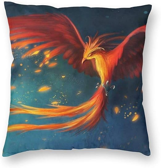 Amazon Com Conawes Amazing Fantasy Phoenix Bird Home Decor Throw Pillow Cover Lightweight Soft Plush Square Decorative Pillow Case 18x18 Inch Cushion Cover Home Kitchen