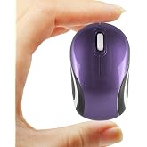 Wireless Cute Mini Computer Mouse - Small Size, Portable, Compact Travel USB Optical Mice, 3 Buttons, 1000 DPI, Cordless for Laptop PC Computer Notebook MacBook, Kids &amp; Girl Gift (Purple)