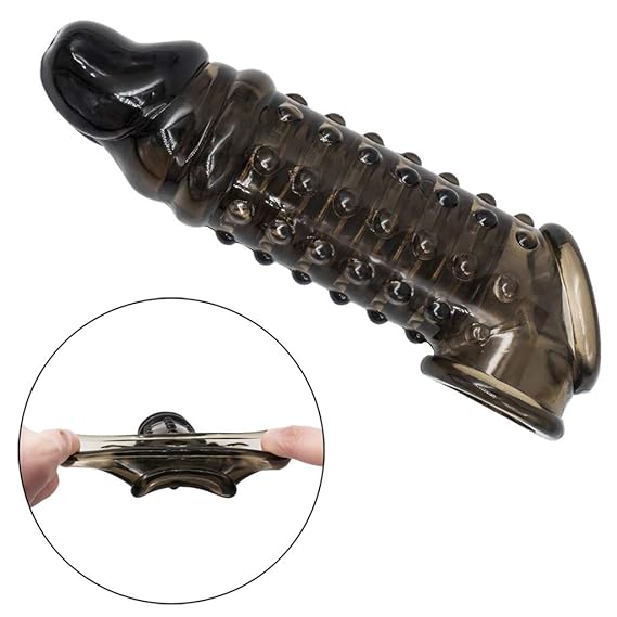 Pzhhzpingg Deluxe Penis Ring Collars Delay Condoms Device Extender Enlarge Sexspielzeug for Männer, Penishülle zur Penisverlä