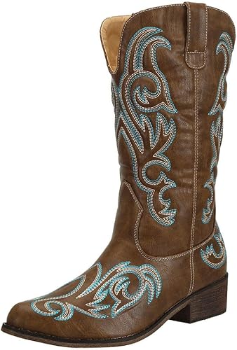 botas vaqueras bordadas para mujer