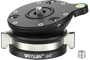 WEYLLAN Tripod Leveling Base Camera Leveler Aluminum Alloy Tripod Head Adjusting Leveler Flat Plate Compatible with Canon Nikon Sony DSLR Camera Camcorder Tripods Monopods, Load Capacity 10kg/22lbs