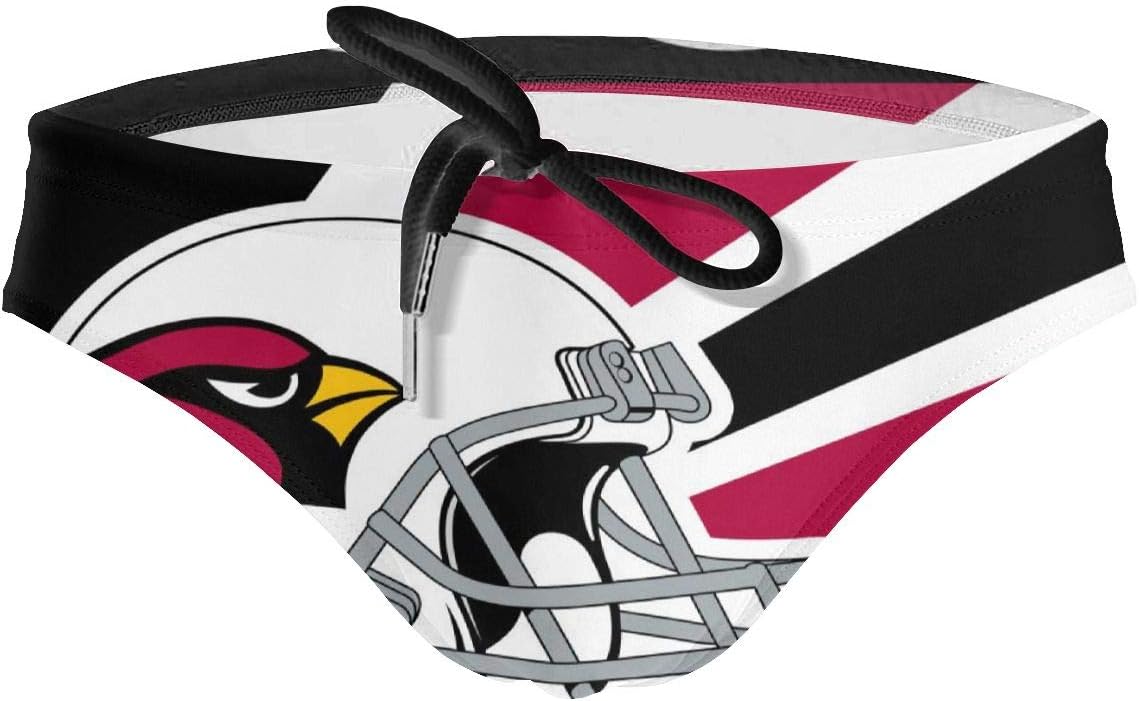 Jacoci Arizona Cardinals Drawstring Sports Swimwear Shorts Swimming Trunks Briefs for Men Surf