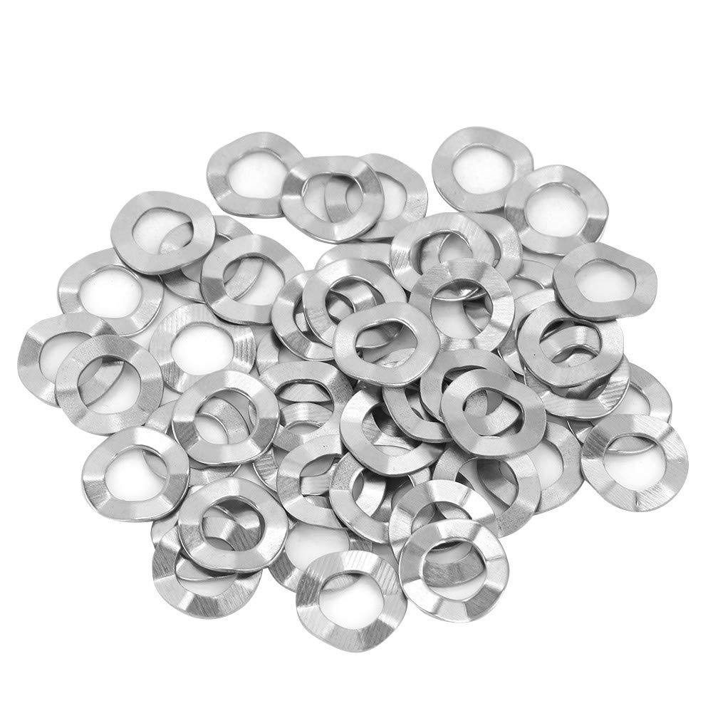 Wave Washer Stainless Steel Wave Spring Washers Lock Tools M3, M4, M5, M6, M8, M10, M12, M14, M16,M20for Domestic Commercial Appliances (M6(50PCS))